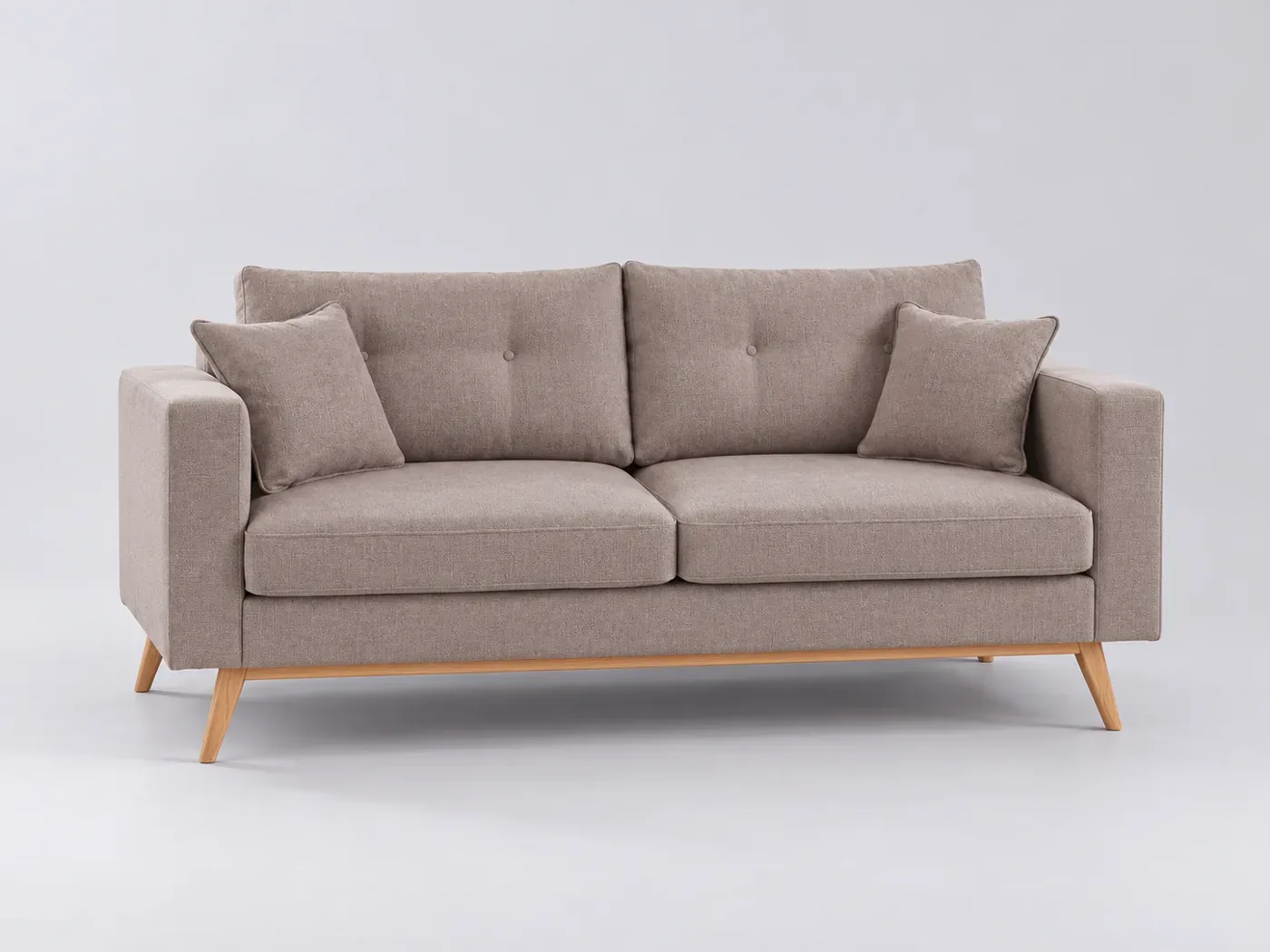 Canapé Brooke Maisons du Monde, 3 places droit fixe, coloris beige