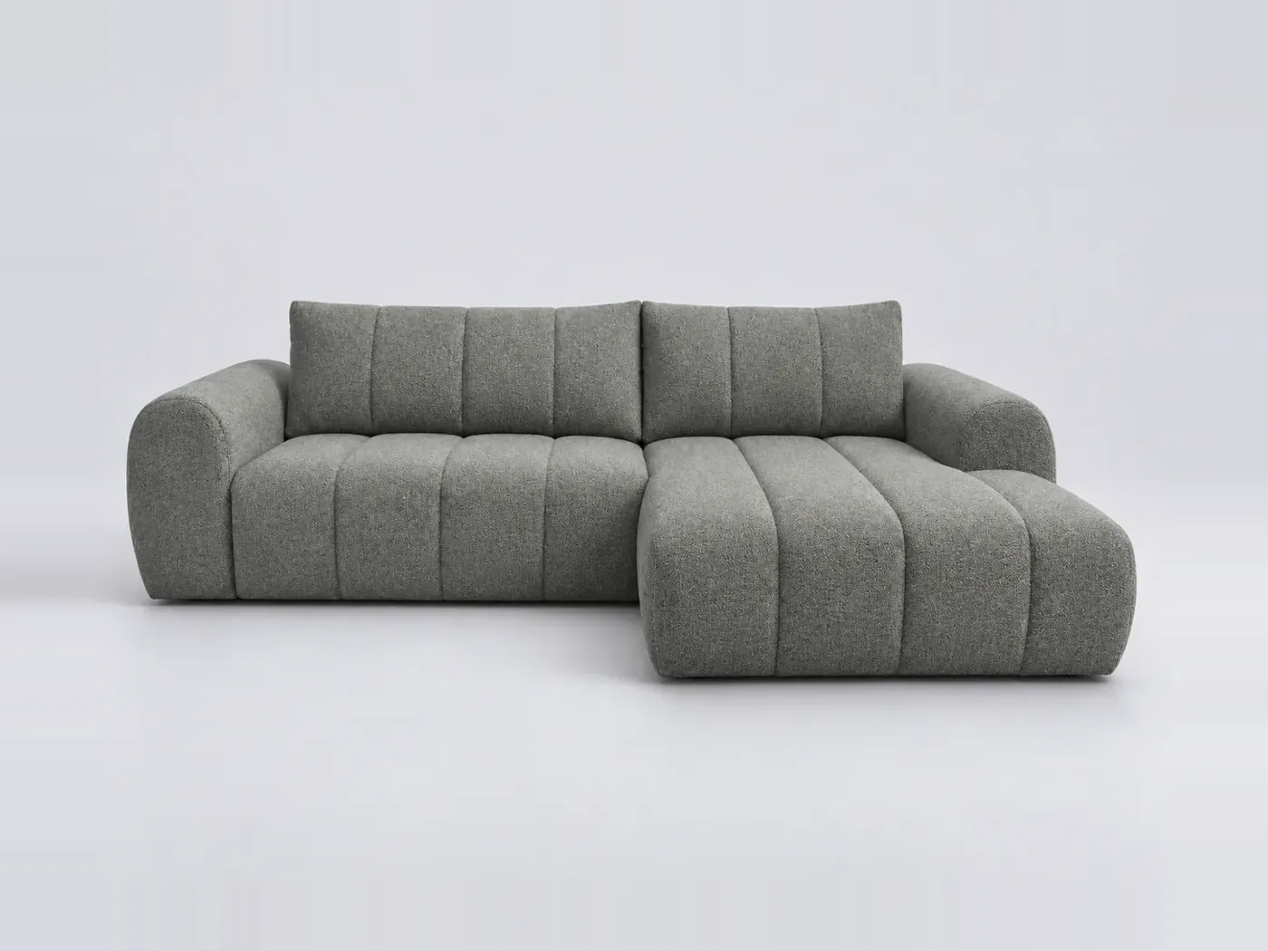 Canapé Nesty Bobochic, 3 places d'angle fixe, coloris gris foncé