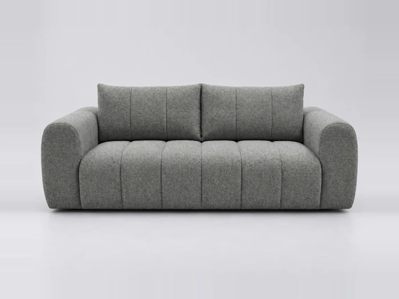 Canapé Nesty Bobochic, 3 places droit fixe, coloris gris foncé