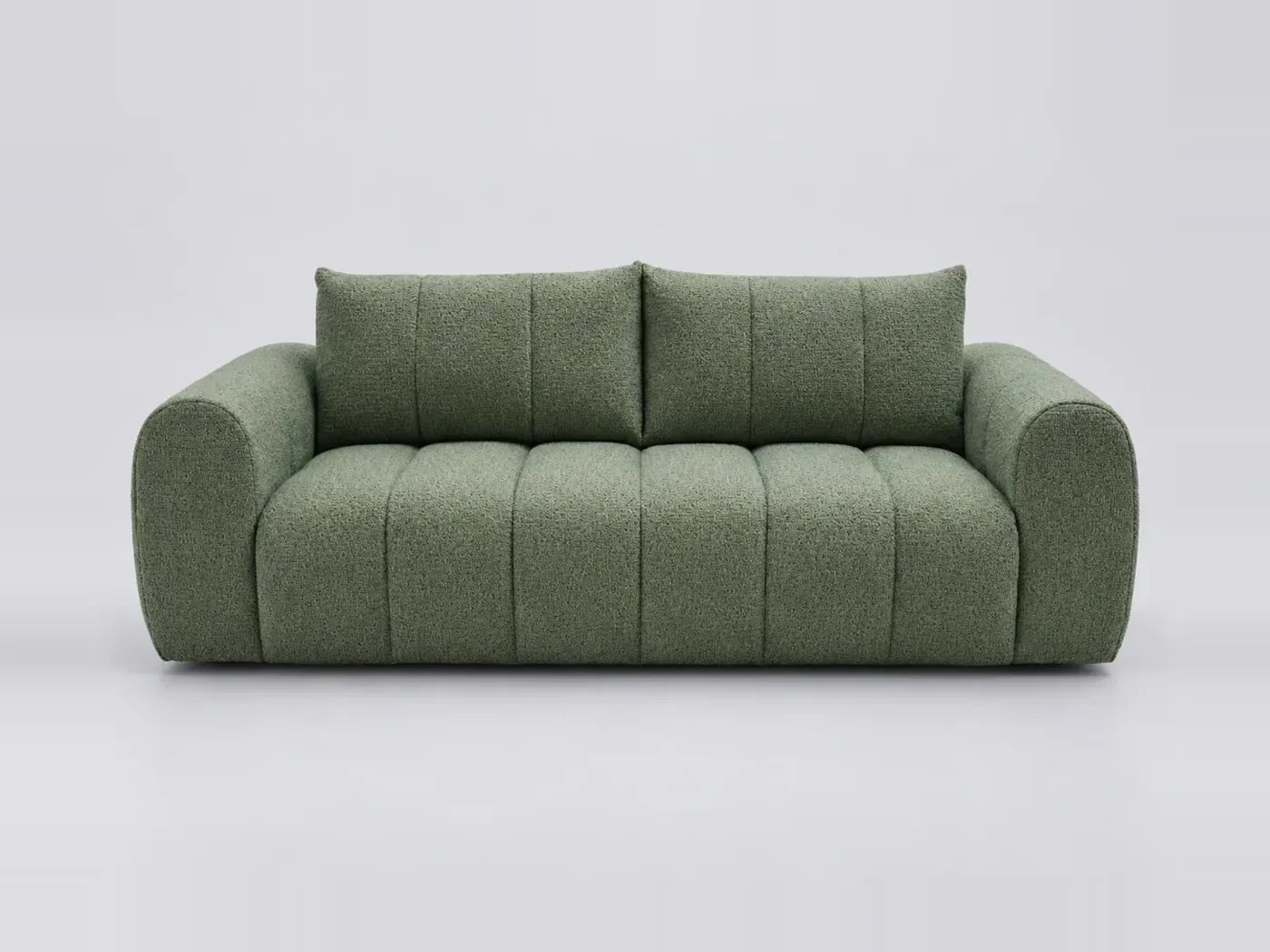 Canapé Nesty Bobochic, 3 places droit fixe, coloris vert clair