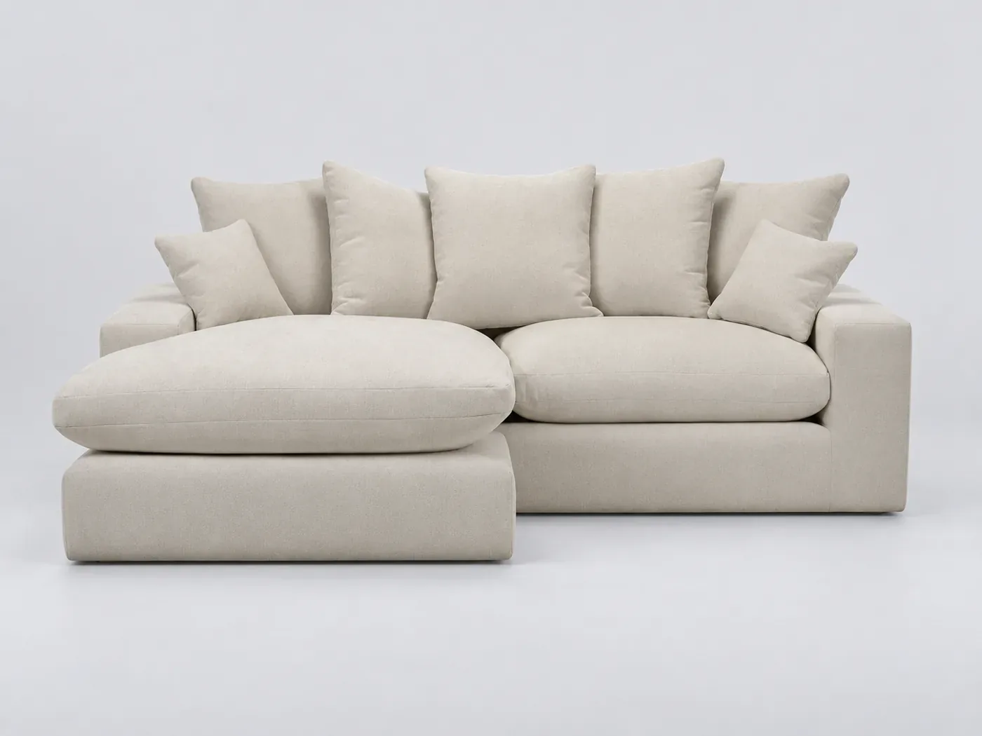 Canapé Nevada Bobochic, 3 places d'angle fixe compact, tissu lisse, coloris blanc