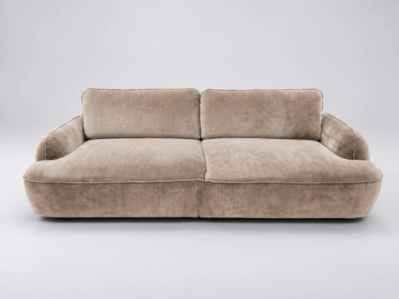 Canapé Celeste Bobochic, 4 places droit convertible, coloris beige