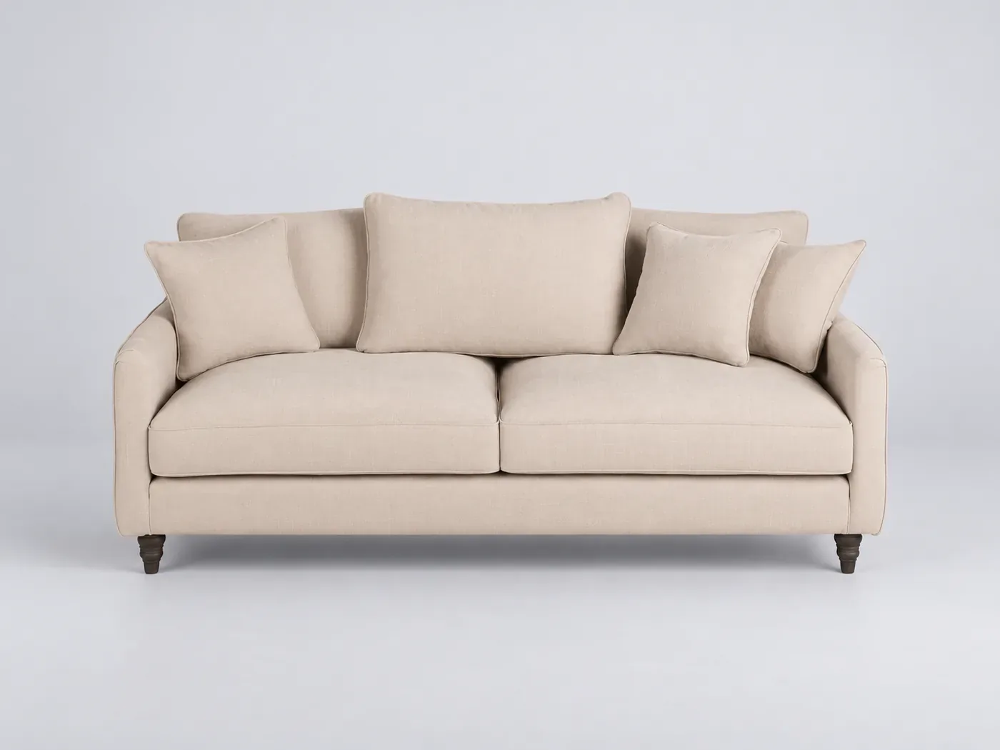 Canapé Auguste Maisons du Monde, 3 places droit fixe, coloris beige