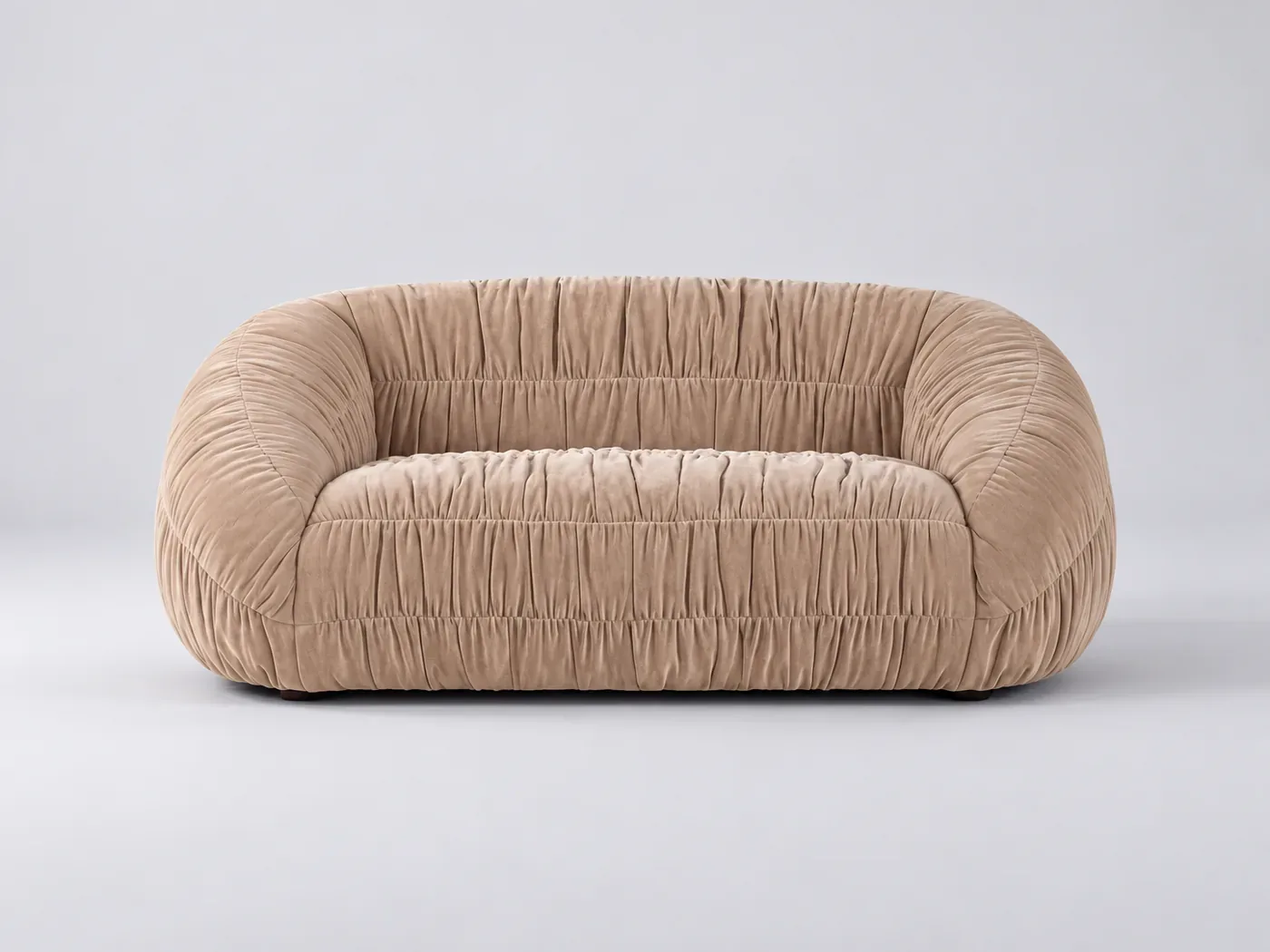 Canapé Dixon Maisons du Monde, 2 places droit fixe, coloris beige latte