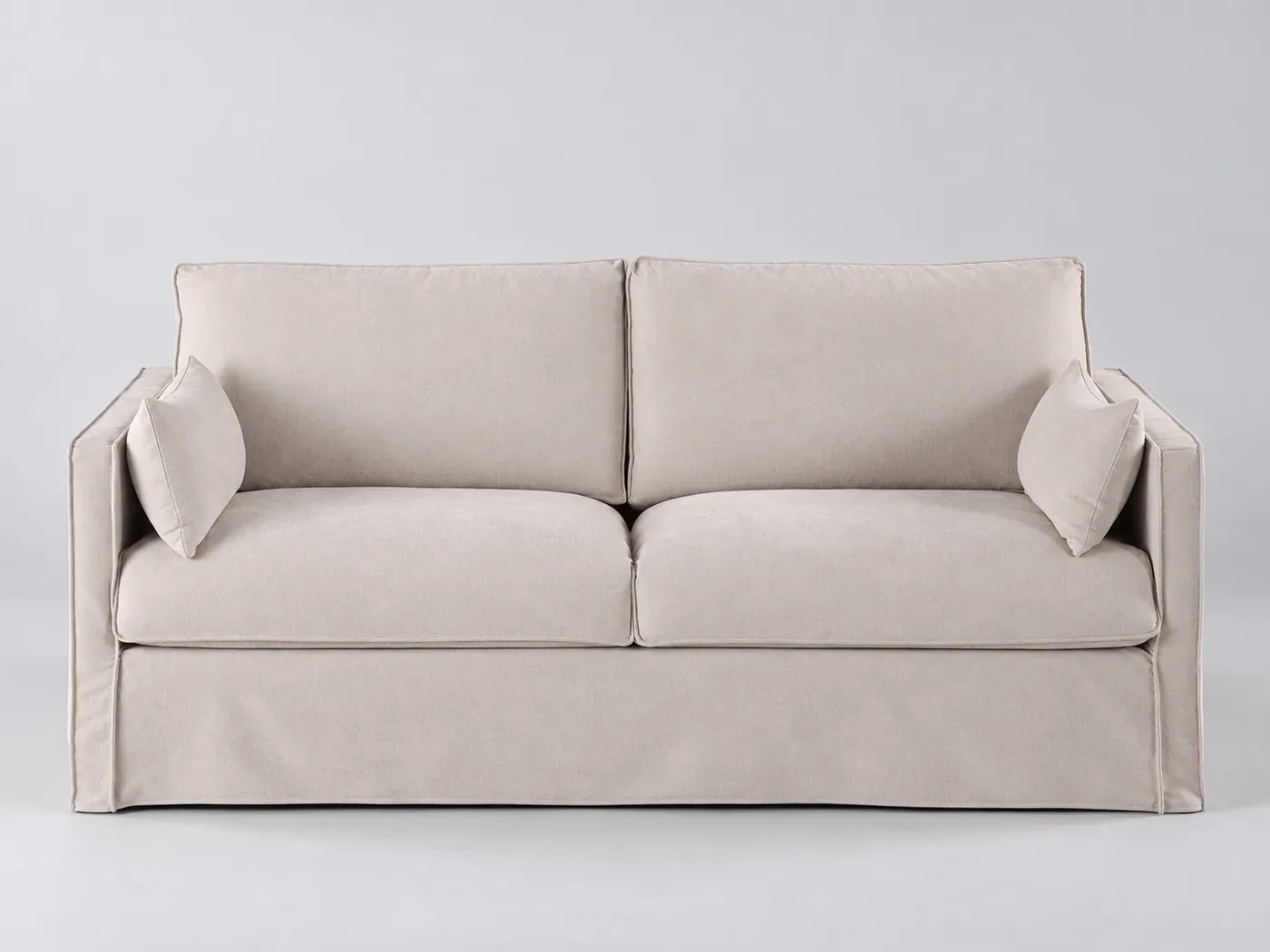 Canapé Julio Maisons du Monde, 4 places droit convertible, coloris beige