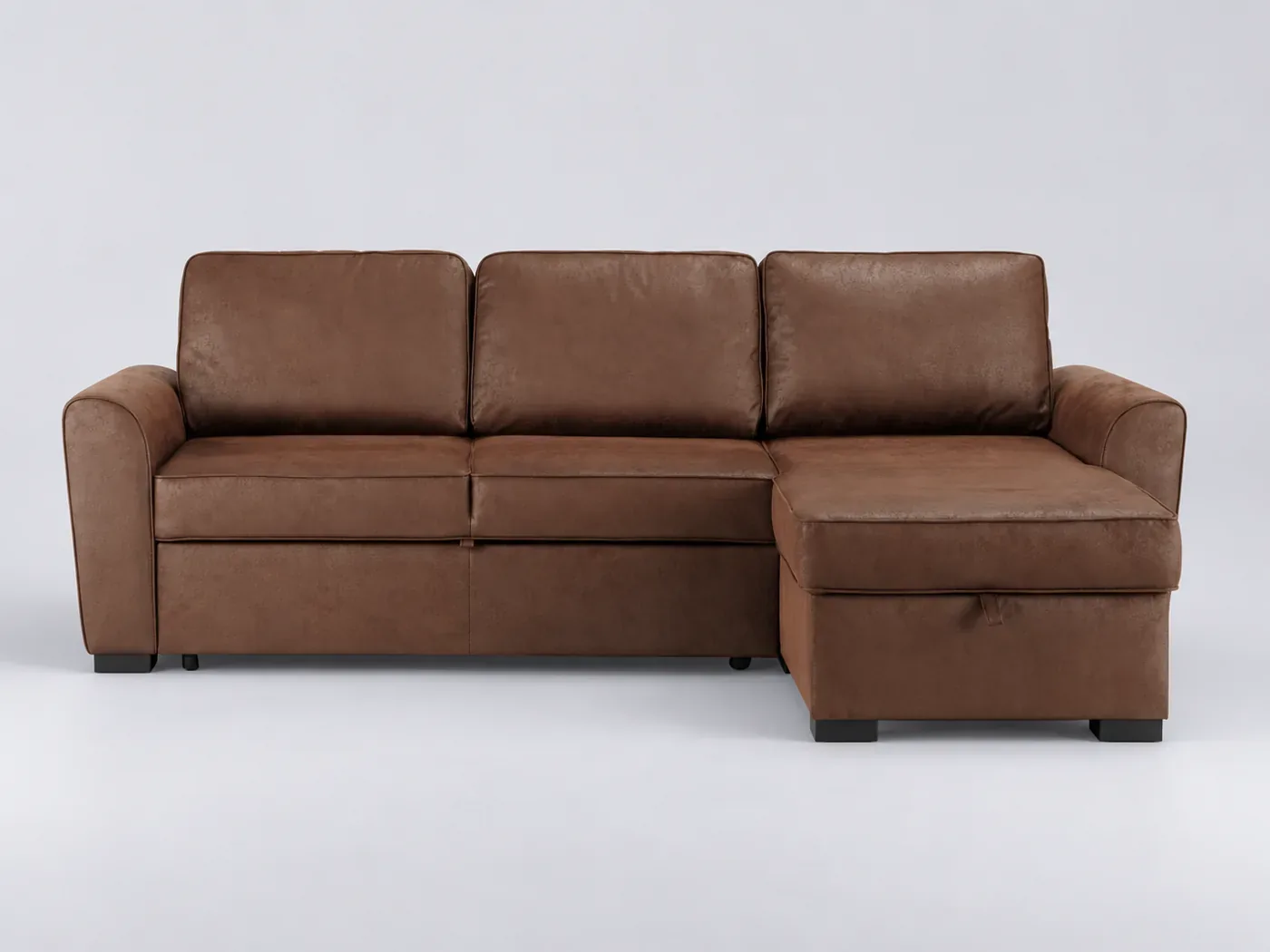 Canapé Montreal Maisons du Monde, 3 places d'angle convertible, suédine, coloris marron