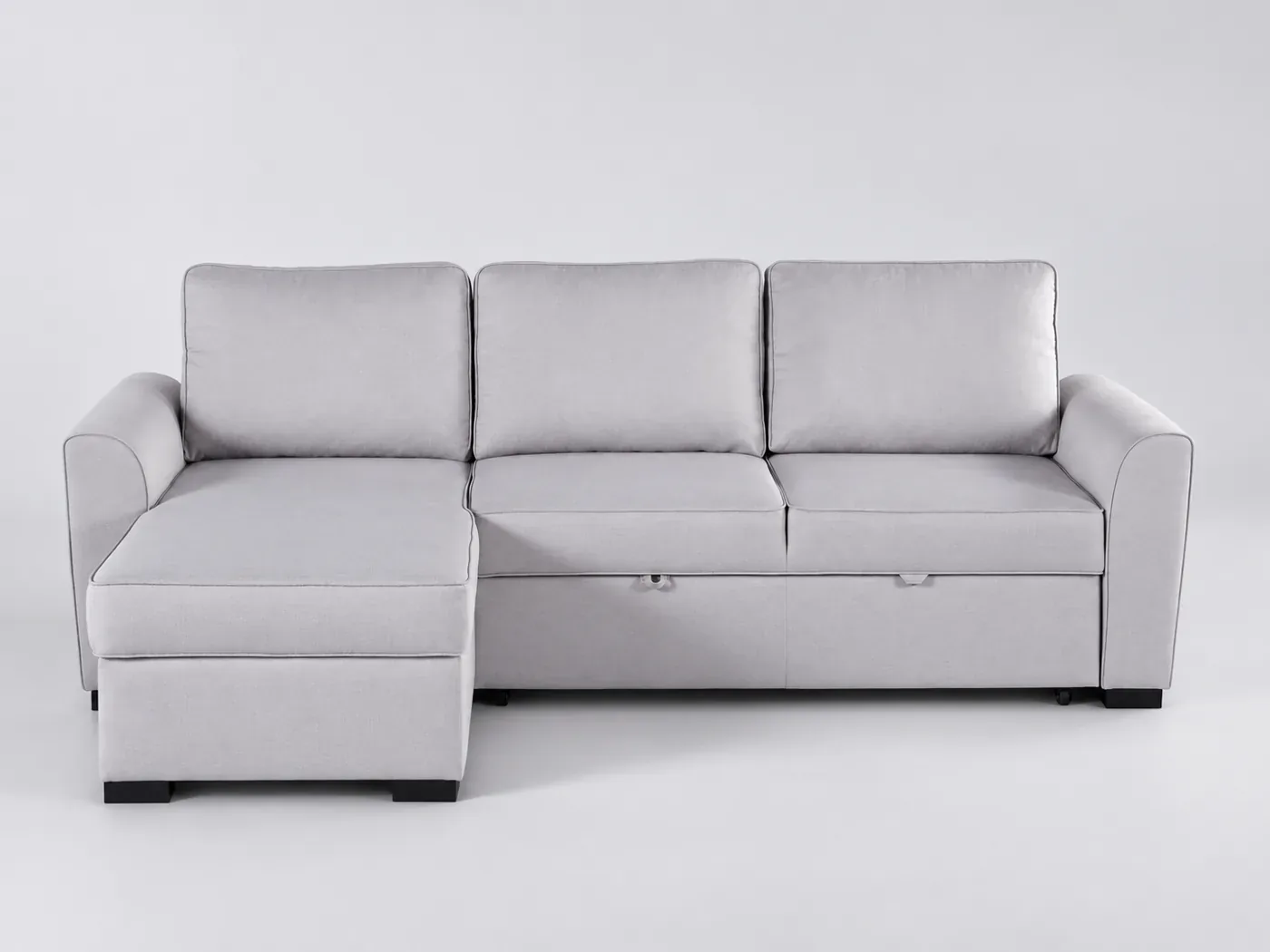 Canapé Montreal Maisons du Monde, 3 places d'angle convertible, coloris gris clair