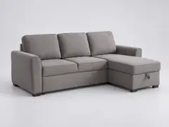 Canapé Montreal Maisons du Monde, 3 places d'angle convertible, coloris gris
