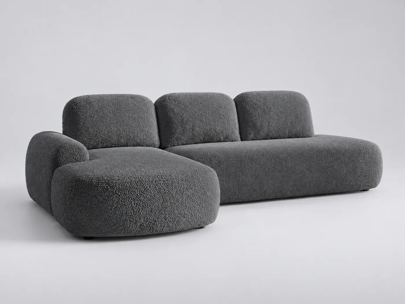 Canapé Colin Maisons du Monde, 3 places d'angle convertible, coloris gris fonce droit