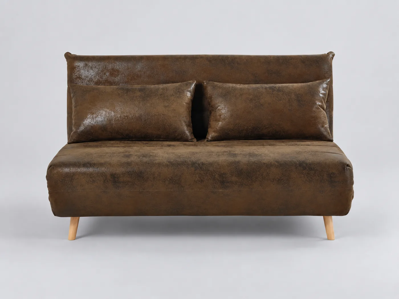 Canapé Nio Maisons du Monde, 2 places droit convertible, suédine, coloris marron