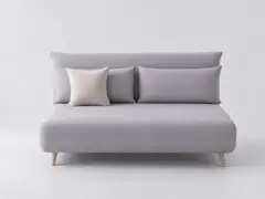 Canapé Nio Maisons du Monde, 2 places droit convertible, coloris gris clair