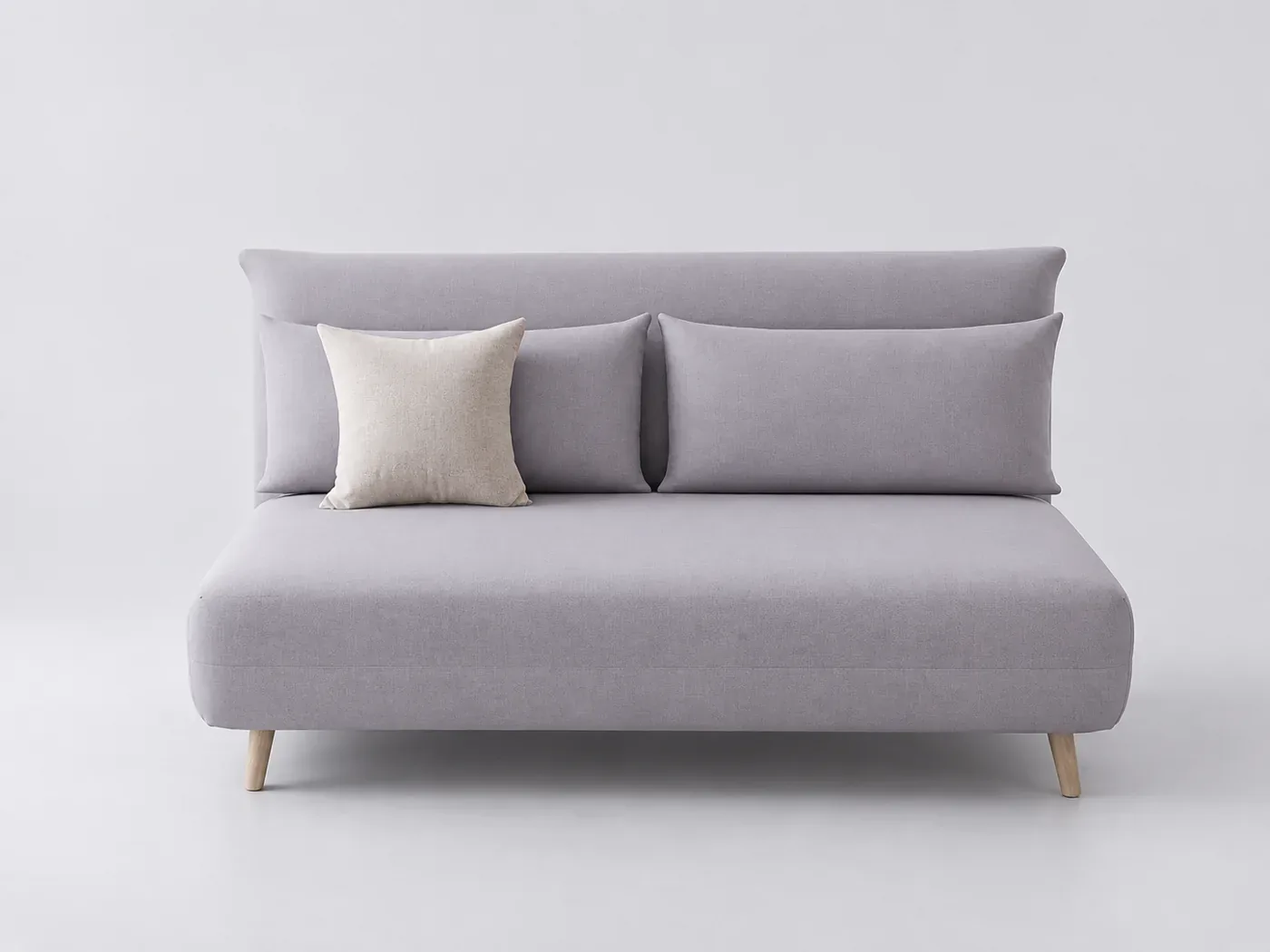 Canapé Nio Maisons du Monde, 2 places droit convertible, coloris gris clair