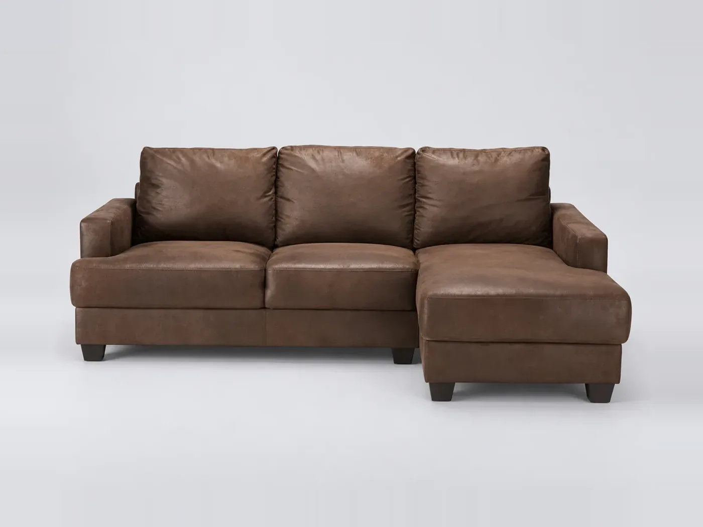 Canapé Philadelphie Maisons du Monde, 3 places d'angle fixe, cuir, coloris marron effet vieilli
