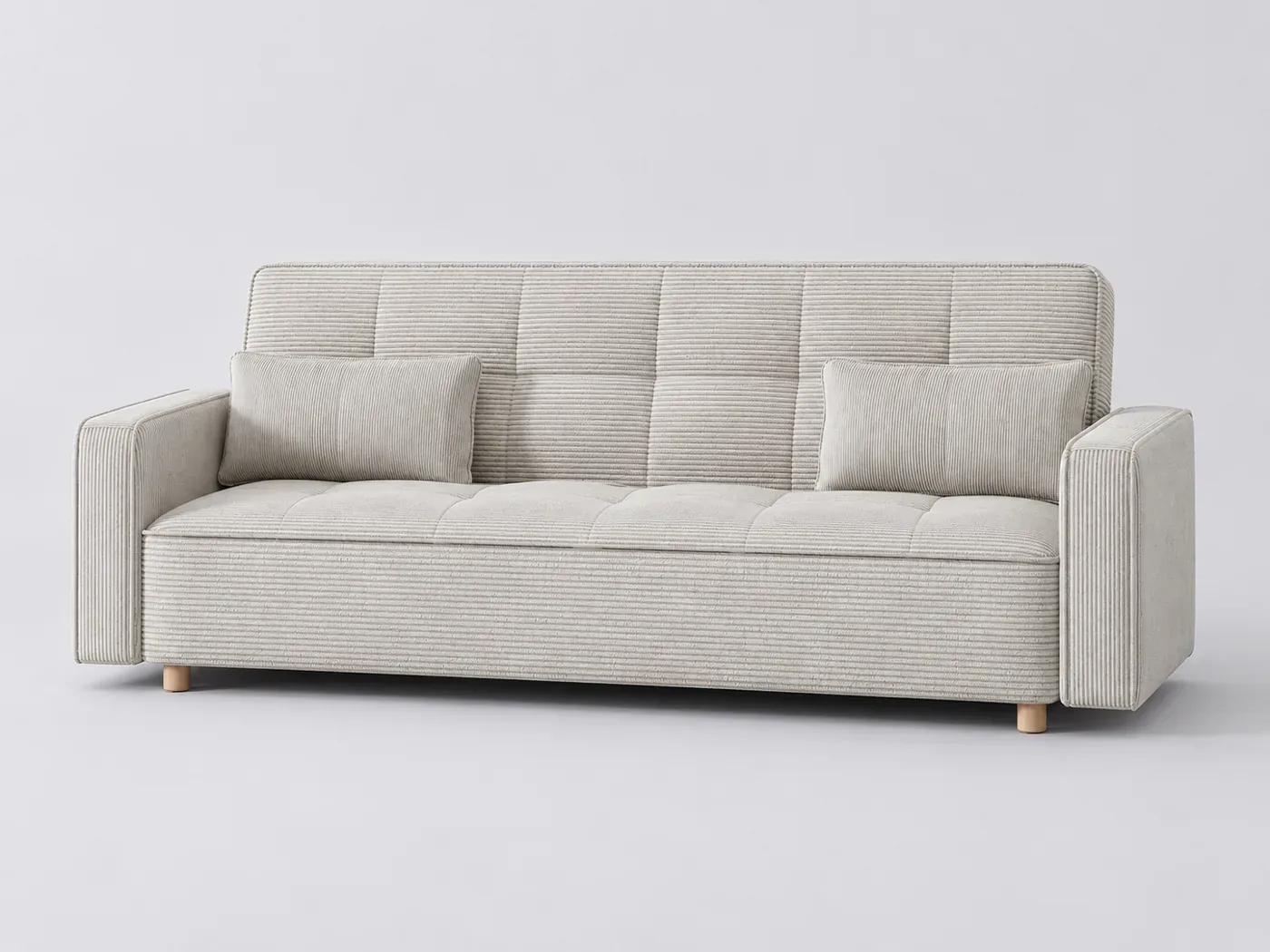 Canapé Copenhague Maisons du Monde, 3 places droit convertible, velours côtelé
