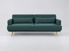 Canapé Elvis Maisons du Monde, 4 places droit convertible, coloris vert