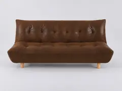 Canapé Cloud Maisons du Monde, 3 places droit convertible, suédine, coloris marron