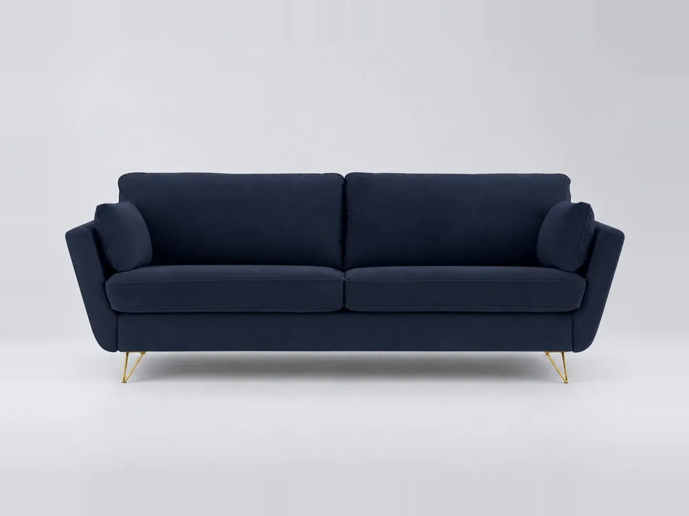Canapé Topim La Redoute, 4 places droit convertible, velours, coloris bleu nuit