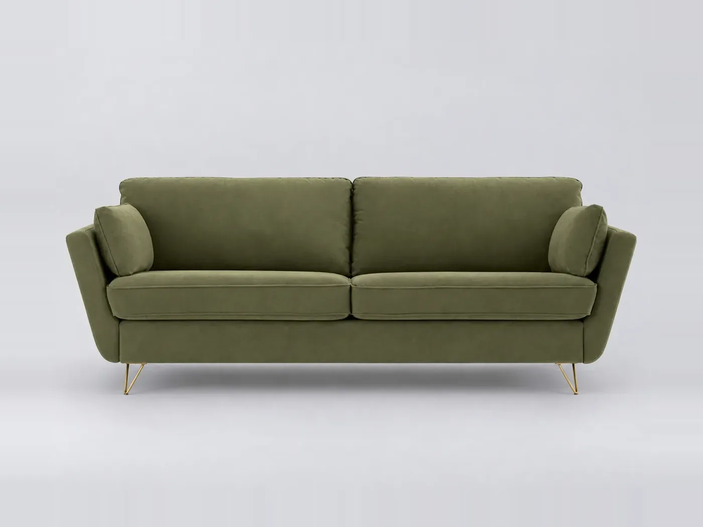 Canapé Topim La Redoute, 4 places droit convertible, velours, coloris olive