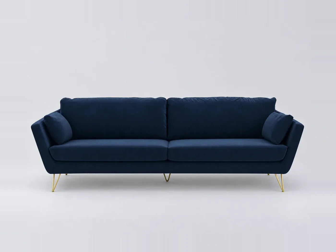 Canapé Topim La Redoute, 3 places droit fixe, velours, coloris bleu nuit