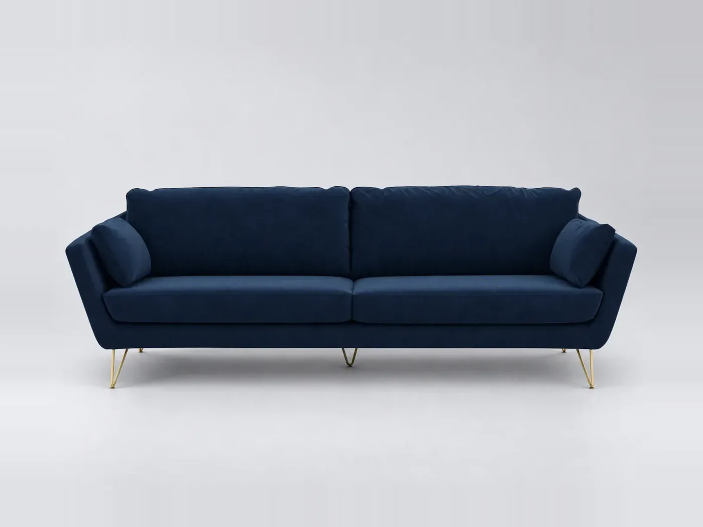 Canapé Topim La Redoute, 5 places droit fixe, velours, coloris bleu nuit