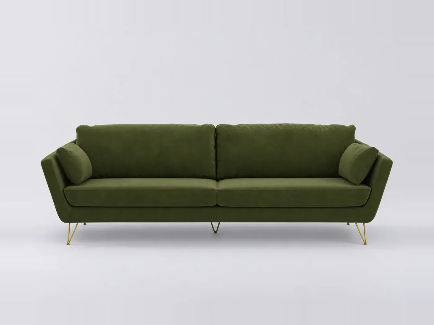 Canapé Topim La Redoute, 5 places droit fixe, velours, coloris olive