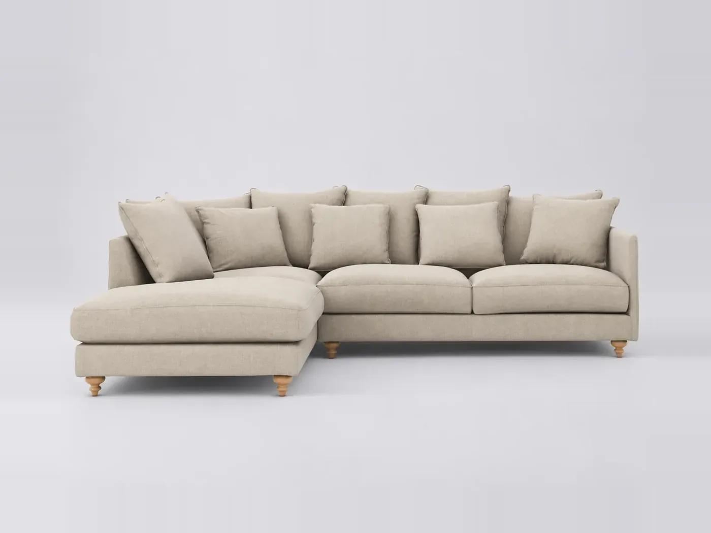 Canapé Lazare La Redoute, d'angle convertible, coton et lin, coloris beige