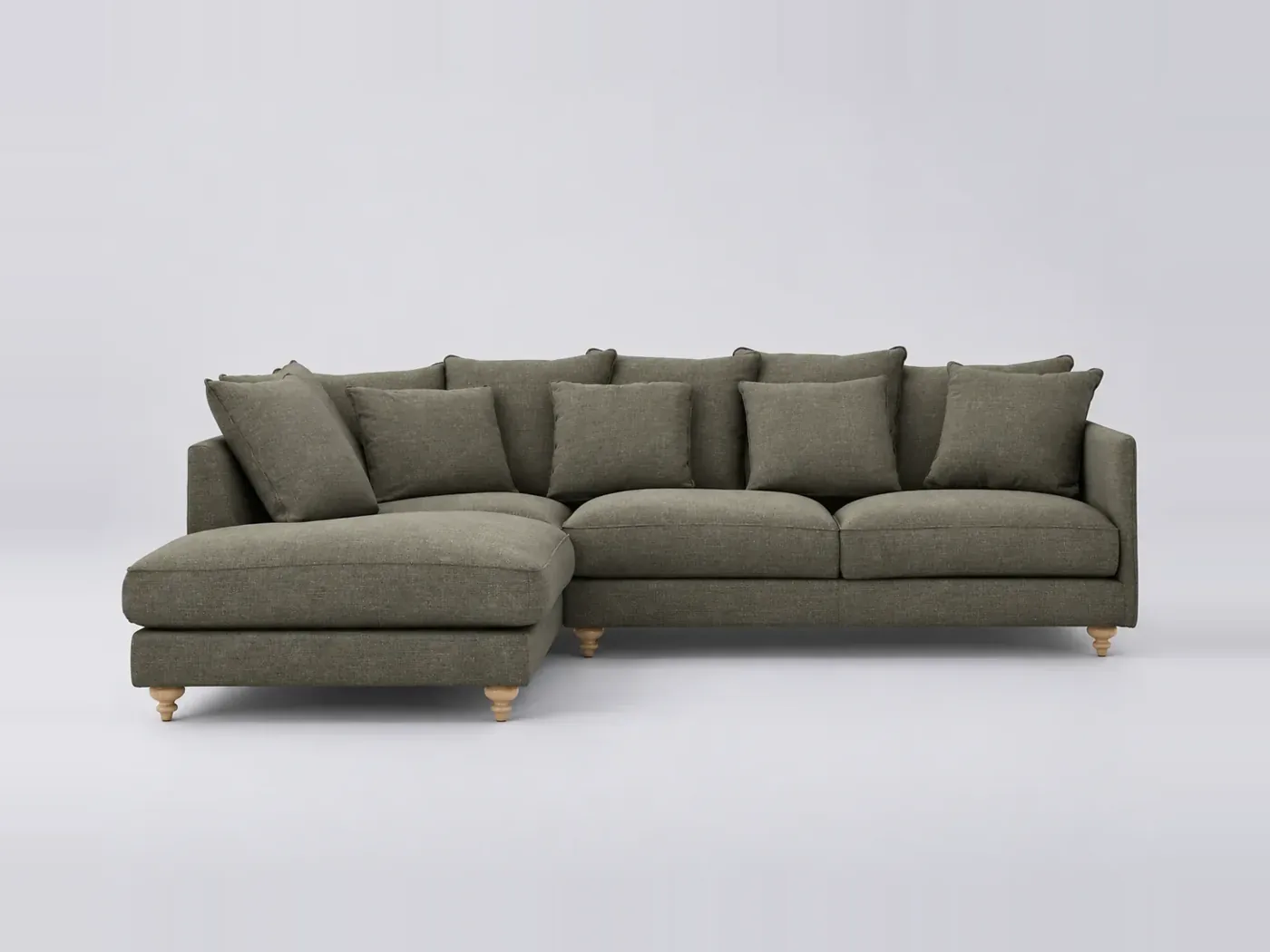 Canapé Lazare La Redoute, d'angle convertible, coton et lin, coloris ecorce