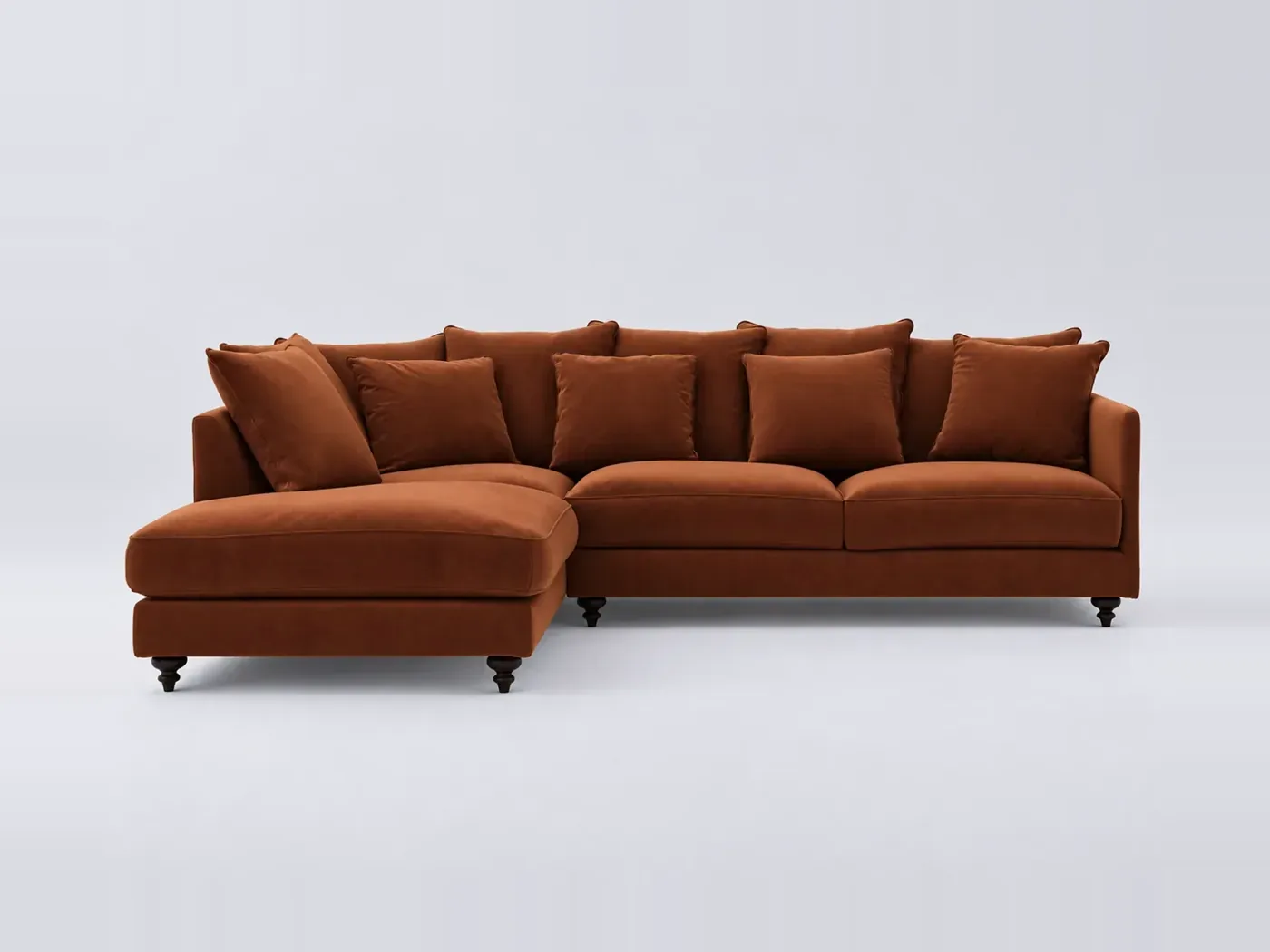 Canapé Lazare La Redoute, d'angle convertible, velours, coloris caramel
