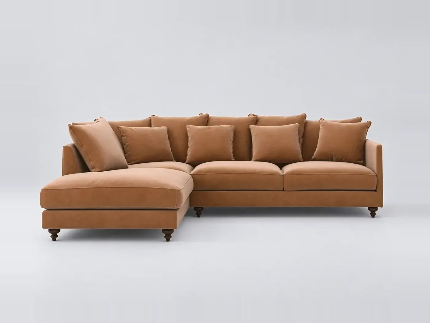 Canapé Lazare La Redoute, d'angle convertible, velours, coloris ficelle