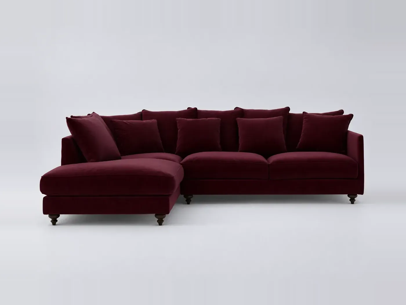 Canapé Lazare La Redoute, d'angle convertible, velours, coloris prune
