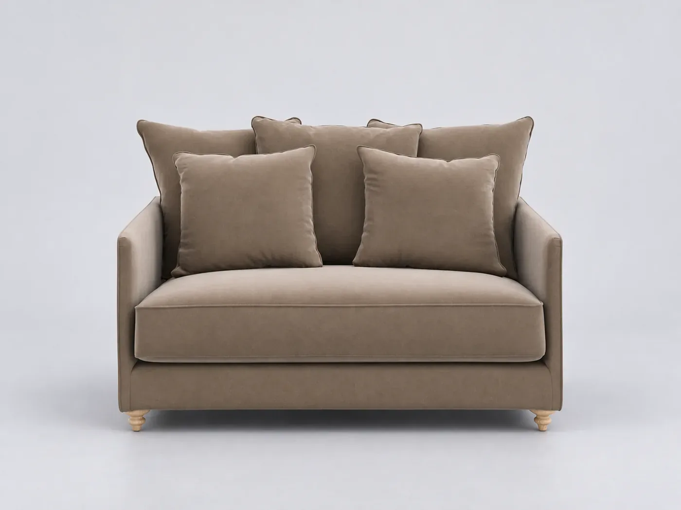 Canapé Lazare AM.PM, 2 places droit convertible, velours, coloris beige cendré
