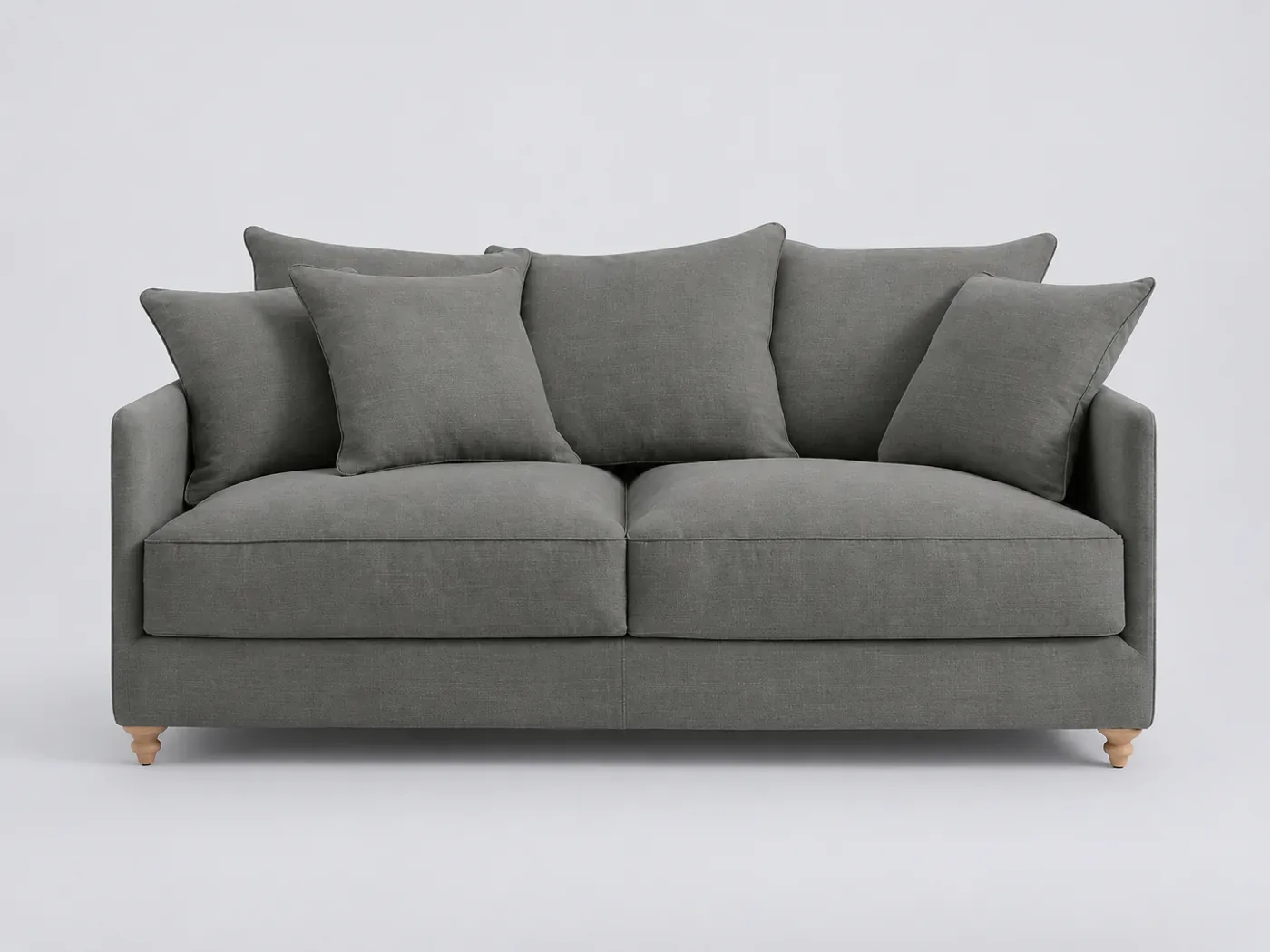 Canapé Lazare La Redoute, 3 places droit convertible, coton et lin, coloris anthracite