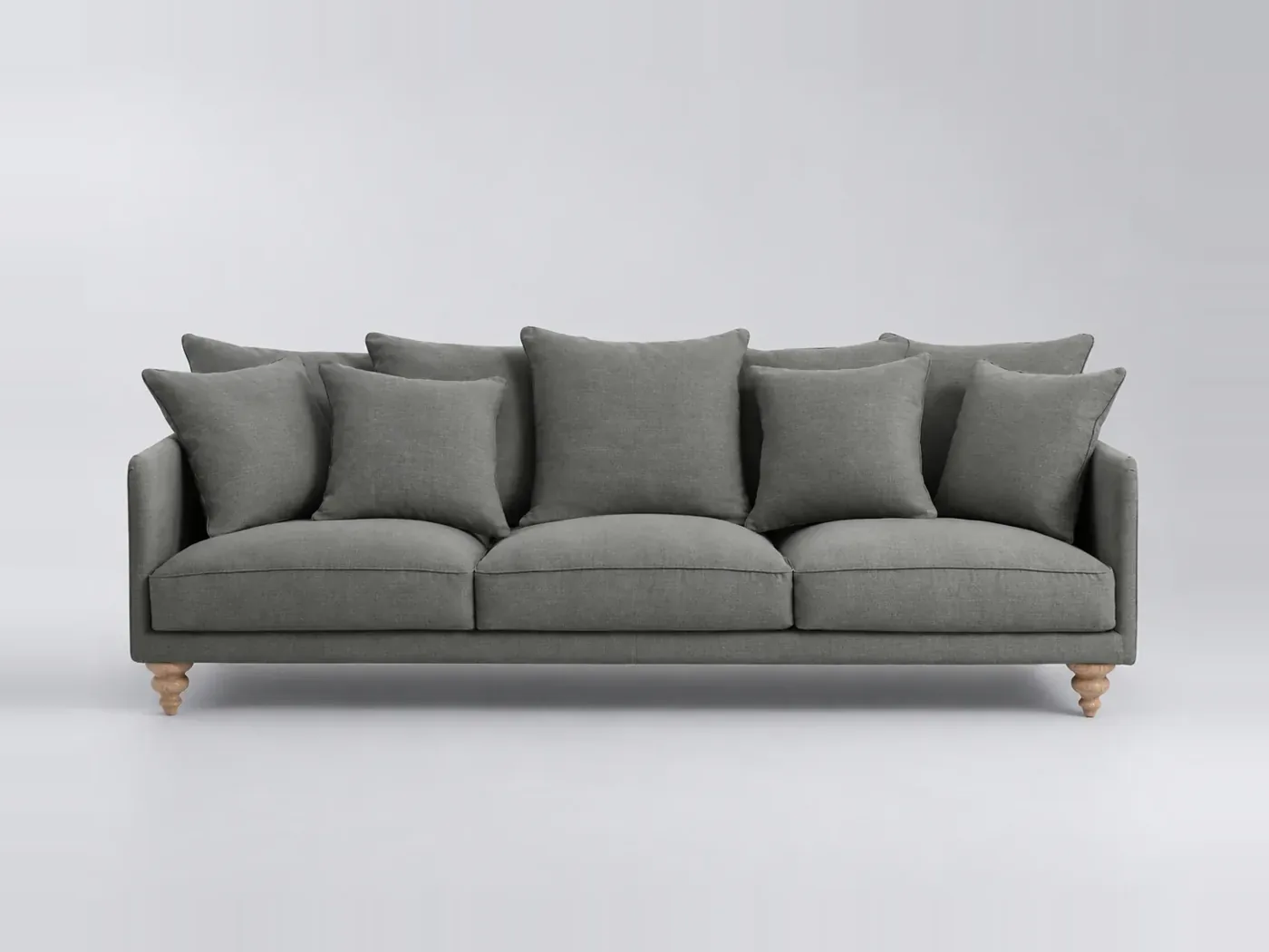 Canapé Lazare La Redoute, 4 places droit fixe, coton et lin, coloris anthracite