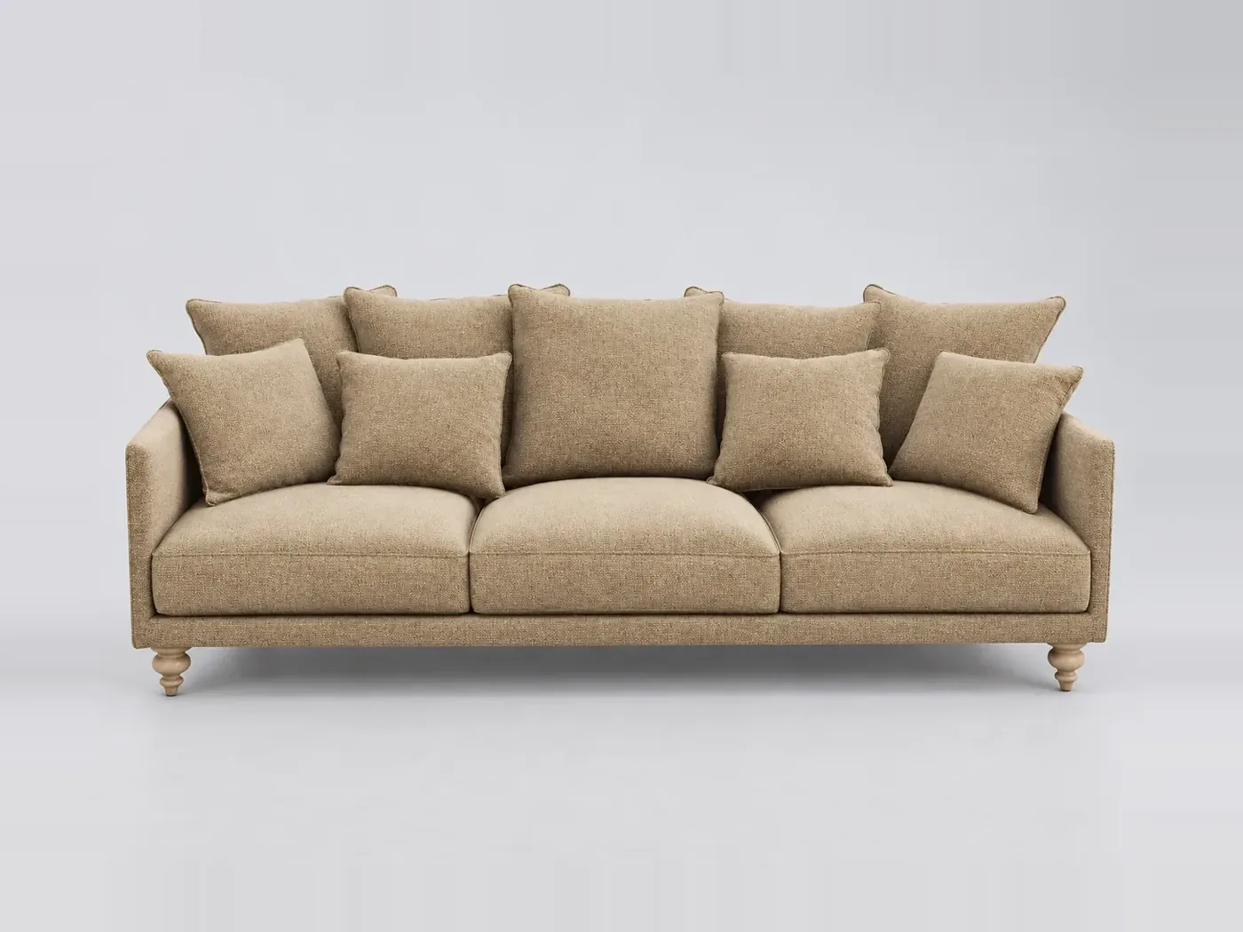 Canapé Lazare La Redoute, 4 places droit fixe, coton, coloris chamois