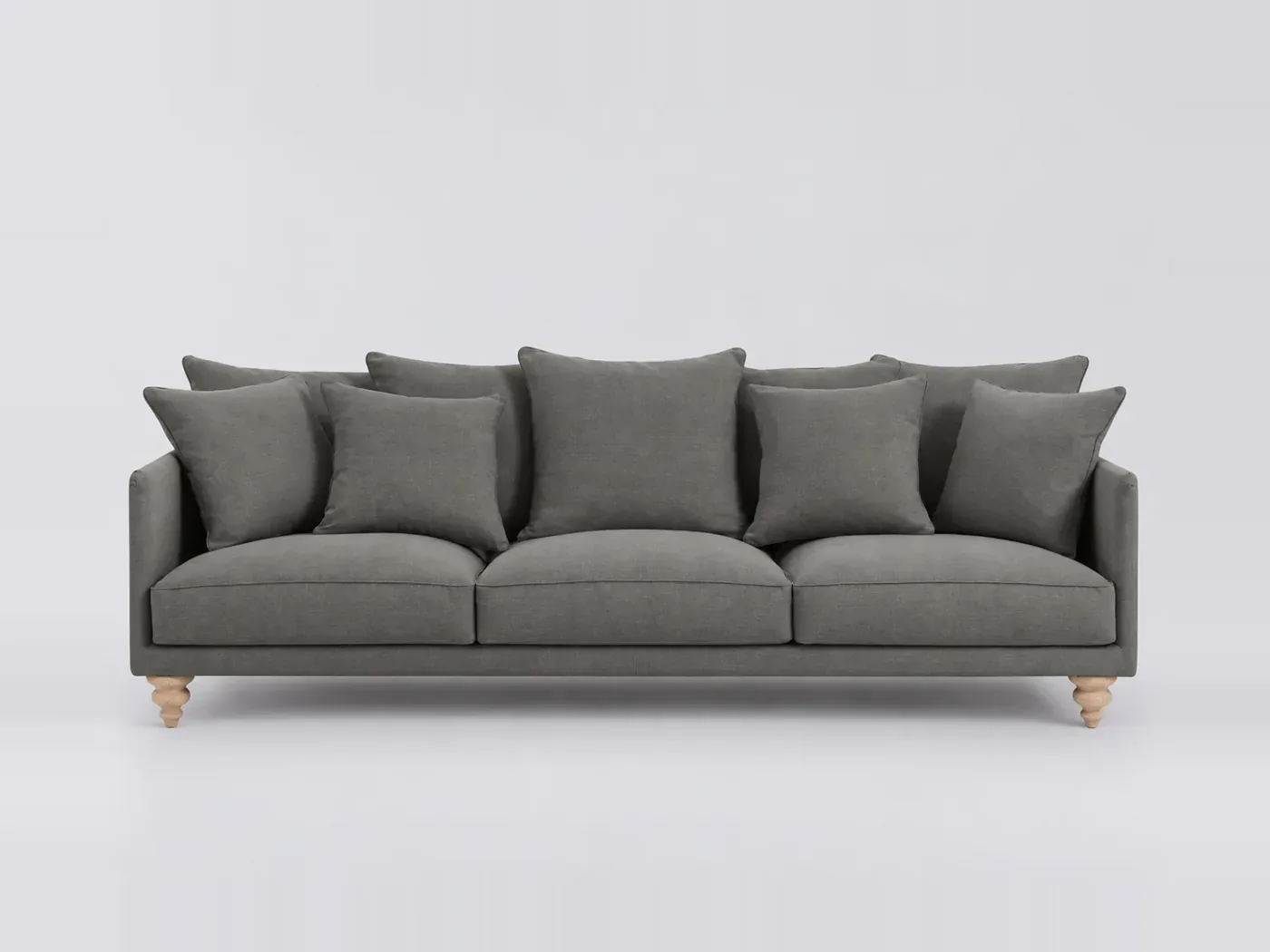 Canapé Lazare La Redoute, 5 places droit fixe, coton et lin, coloris anthracite