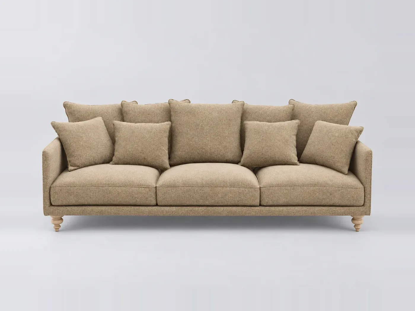 Canapé Lazare AM.PM, 5 places droit fixe, coton, coloris chamois