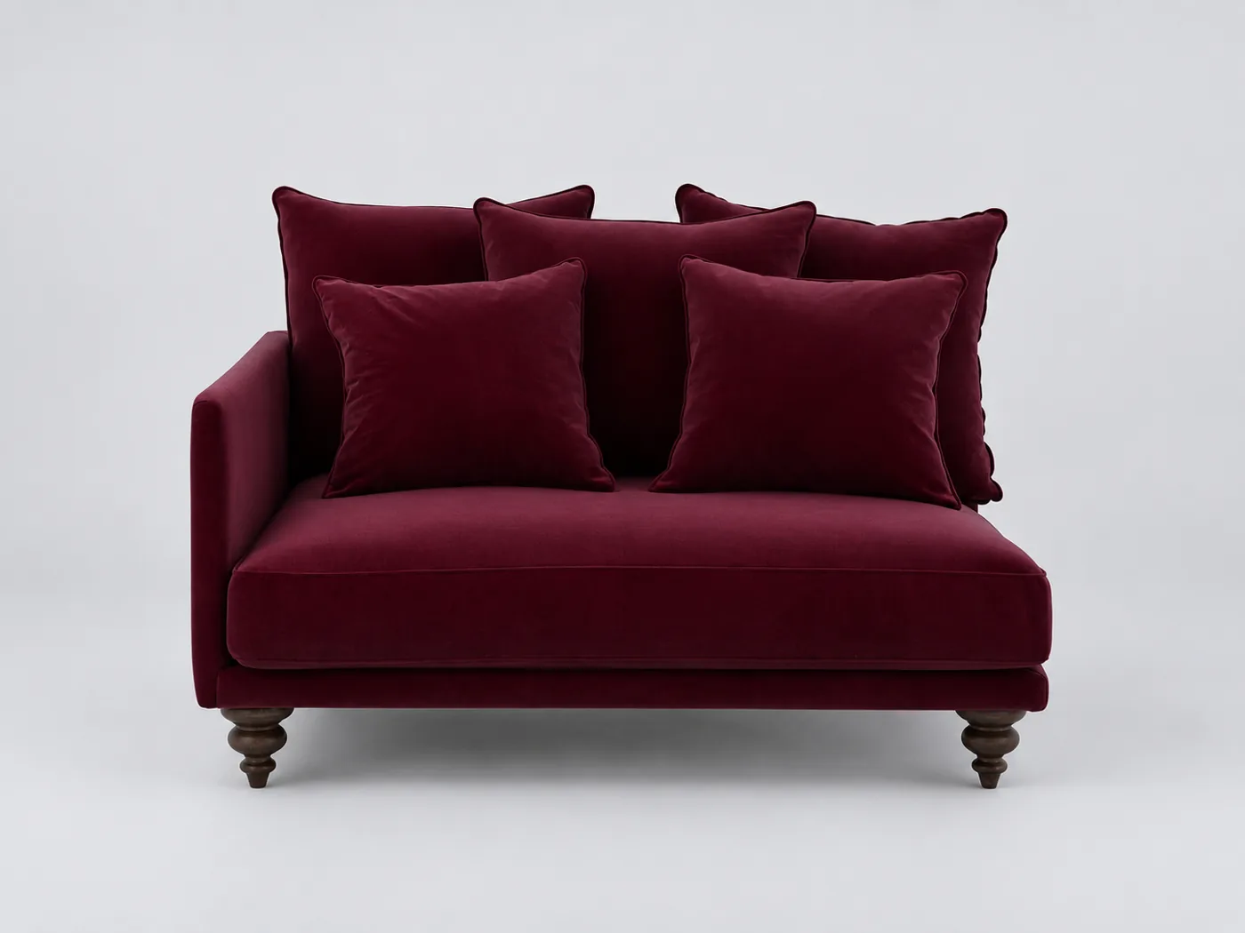 Canapé Lazare La Redoute, droit fixe, velours, coloris prune
