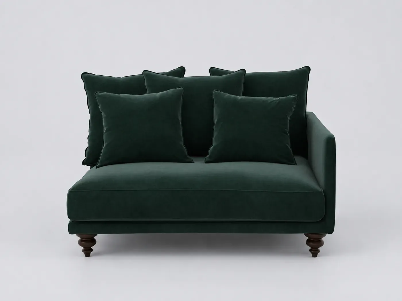 Canapé Lazare La Redoute, droit fixe, velours, coloris vert tsar