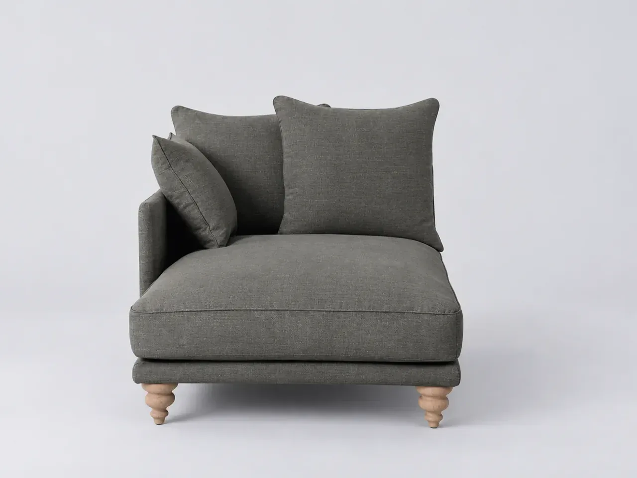 Canapé Lazare La Redoute, méridienne seule, coton et lin, coloris anthracite