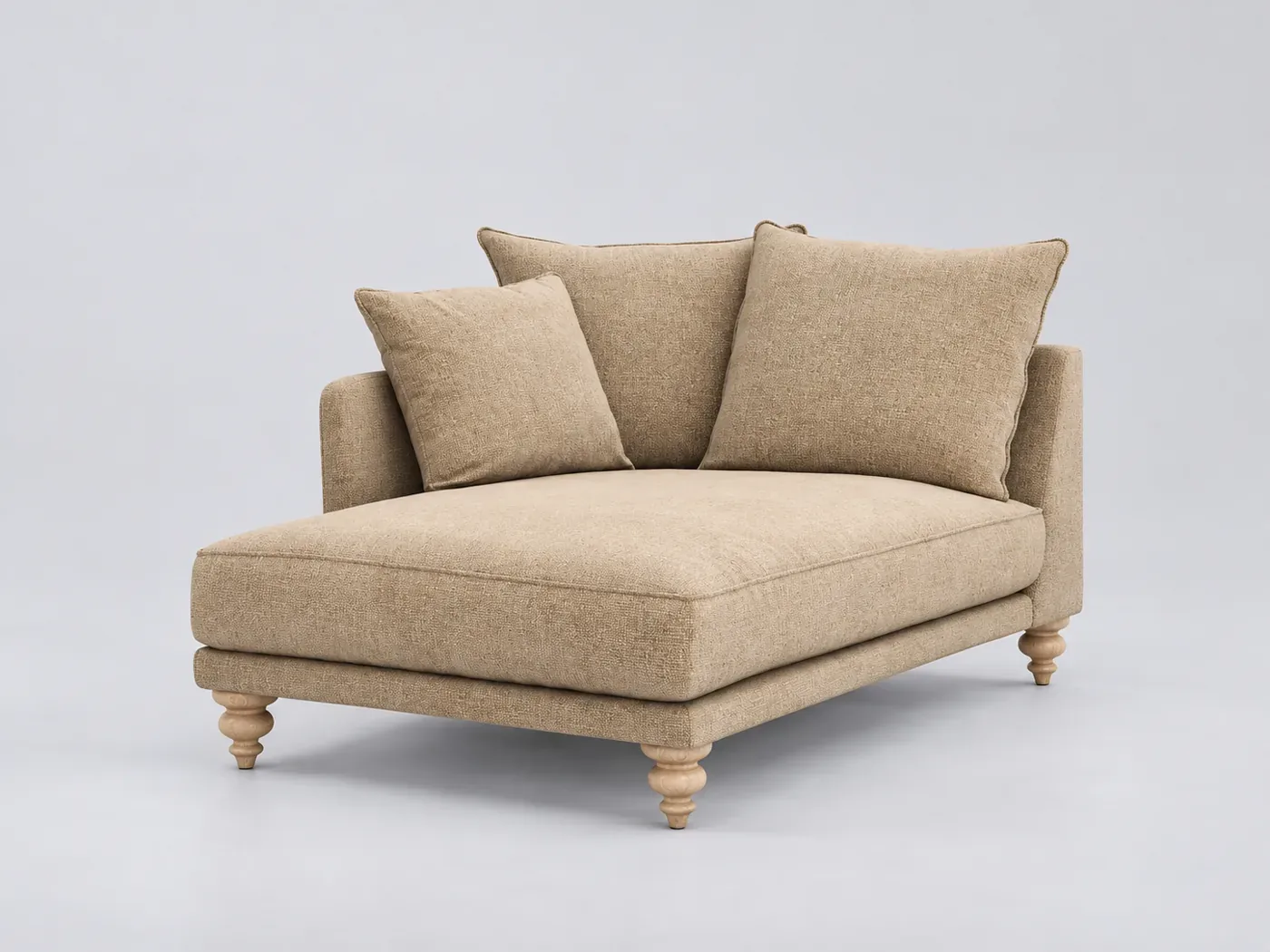 Canapé Lazare AM.PM, méridienne seule, coton, coloris chamois