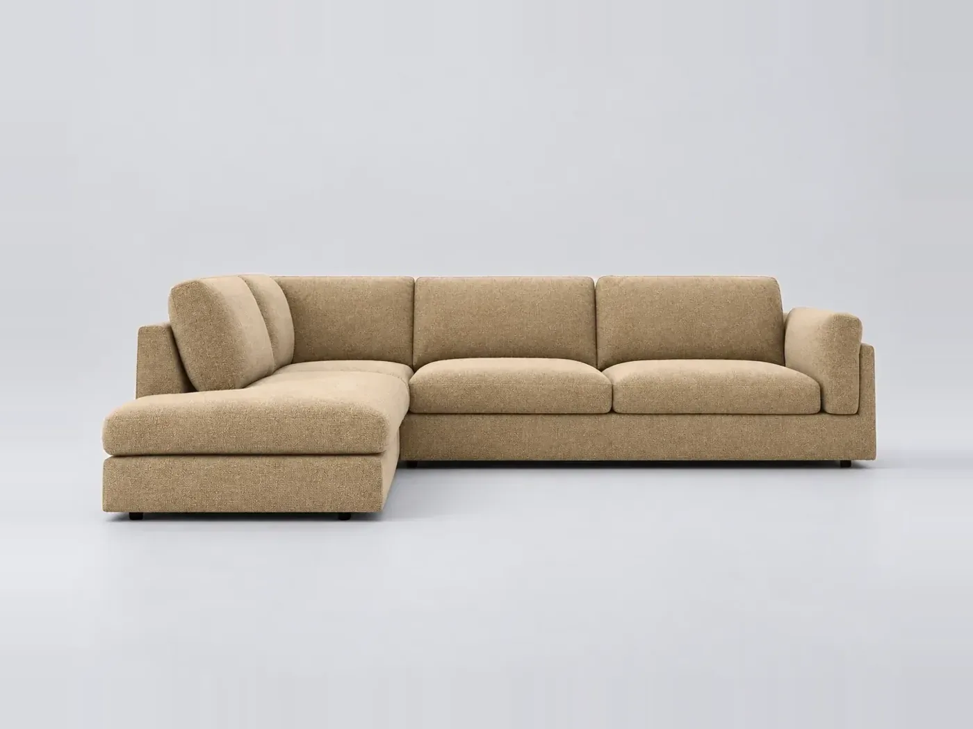 Canapé Cesar AMPM, d'angle convertible, coton, marque La Redoute, coloris chamois