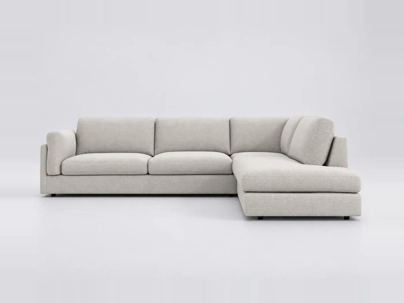 Canapé Cesar AMPM, d'angle convertible, coton, marque La Redoute, coloris gris clair
