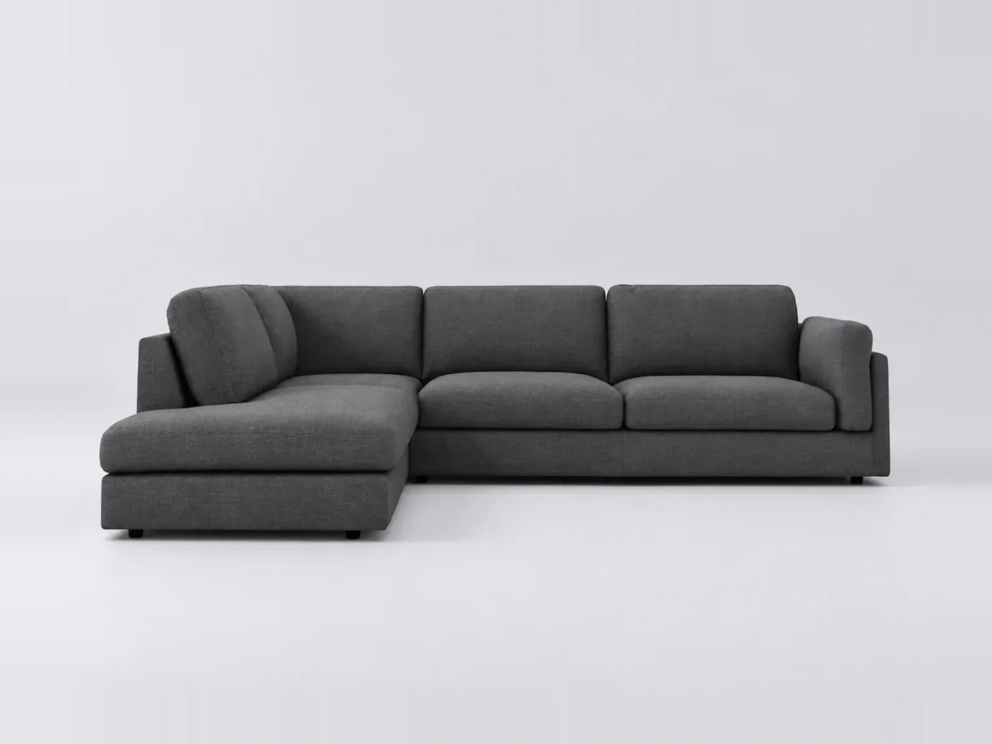 Canapé Cesar AMPM, d'angle convertible, coton et lin, marque La Redoute, coloris anthracite