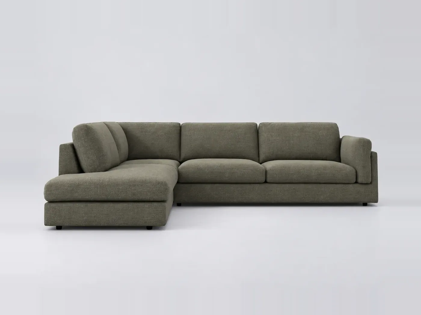 Canapé Cesar AMPM, d'angle convertible, coton et lin, marque La Redoute, coloris ecorce