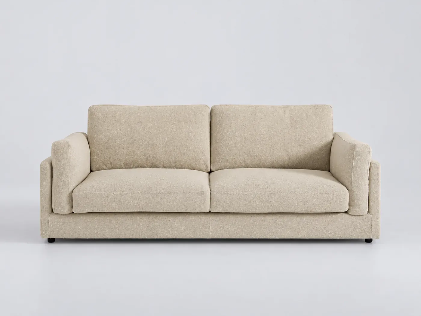 Canapé Cesar AMPM, 3 places droit convertible, bouclette, marque La Redoute, coloris sable
