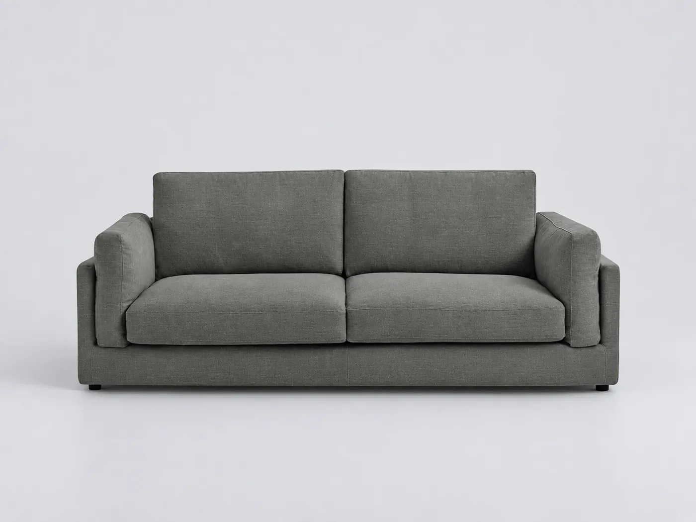 Canapé Cesar AMPM, 3 places droit convertible, coton et lin, marque La Redoute, coloris anthracite