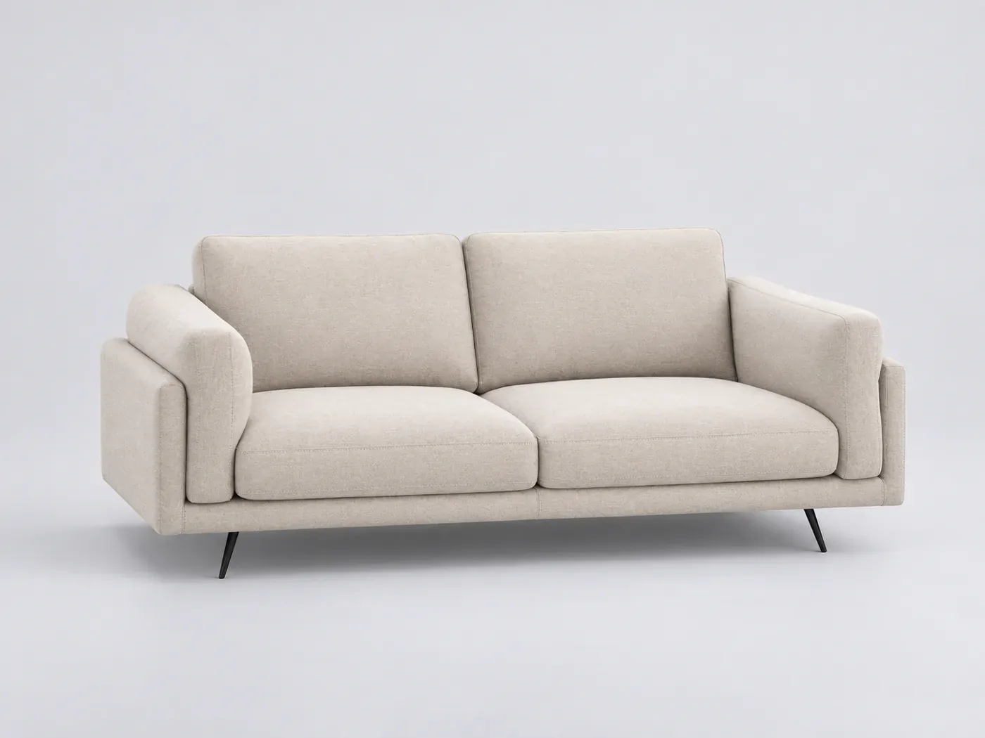 Canapé Cesar AMPM, 2 places droit fixe, toile chinée, marque La Redoute, coloris ivoire