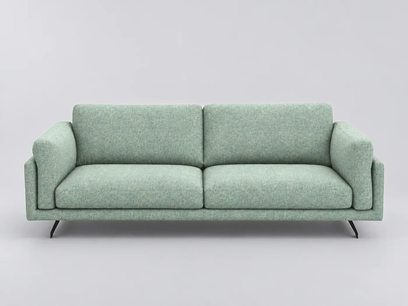 Canapé Cesar AMPM, 3 places droit fixe, coton, marque La Redoute, coloris aquamarine