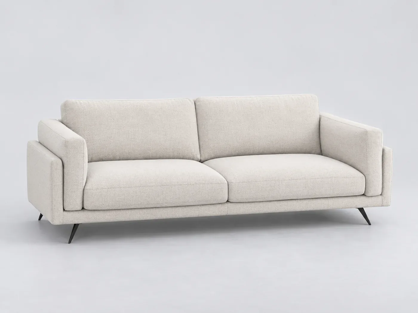 Canapé Cesar AMPM, 3 places droit fixe, toile jaspée, marque La Redoute, coloris naturel
