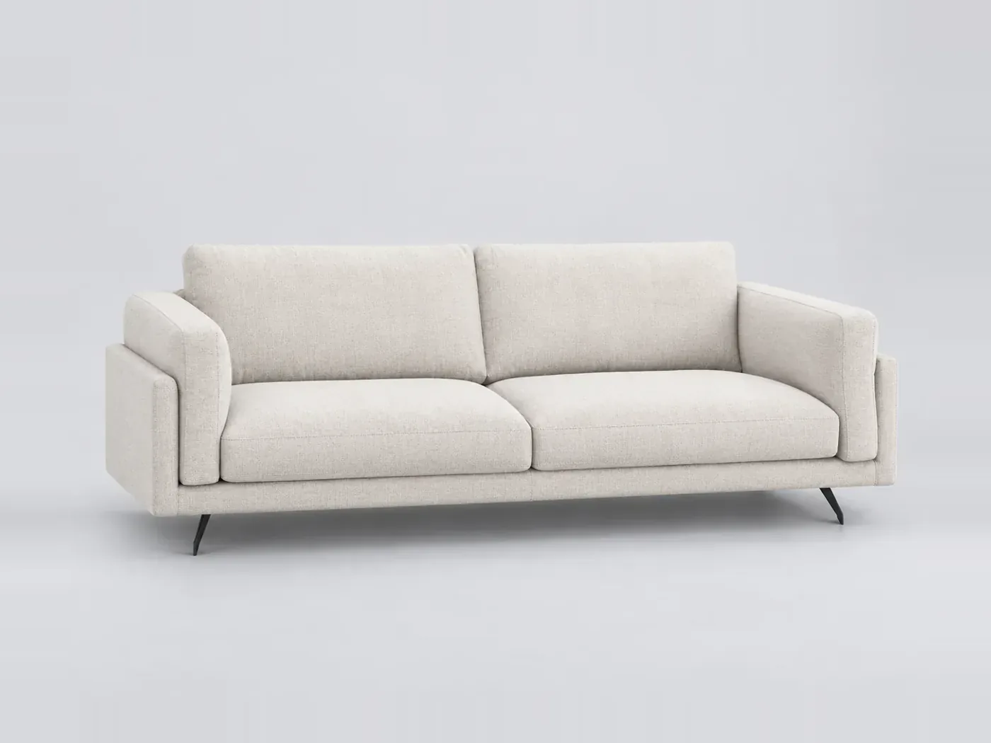 Canapé Cesar AMPM, 4 places droit fixe, toile jaspée, marque La Redoute, coloris naturel